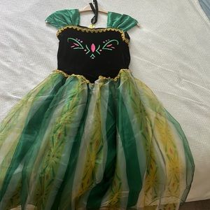 Anna Frozen costume Dress with black necklace